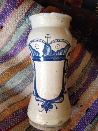 Antique Pharmacy Apothecary Jar/straw 17th Century - Spanish Origin Well Preserved photo