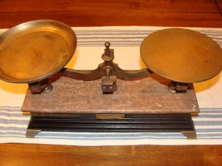 Henry Troemner Vintage Antique Scale,  Marble / Wood Stand - -,  Rare photo