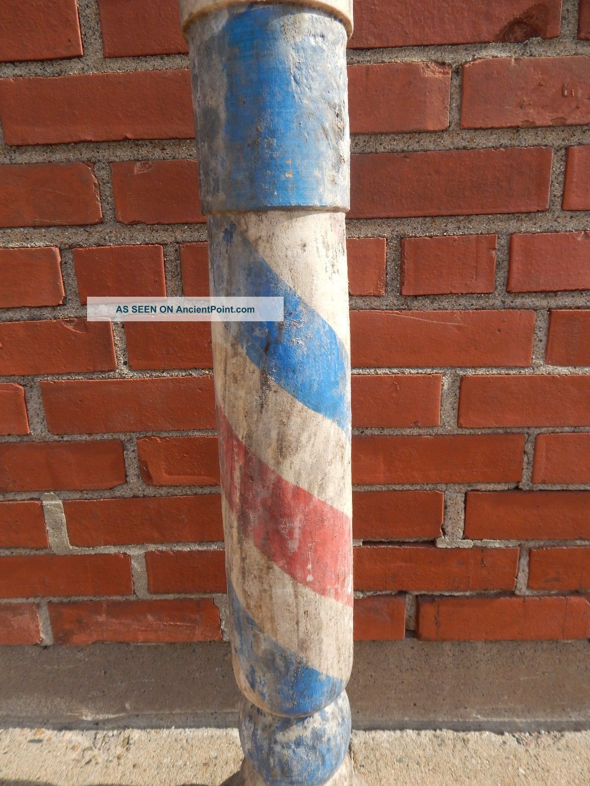 Vintage Wooden Barber Shop Pole Rustic Primitive Painted ...