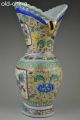 China Collectible Decorate Handwork Old Porcelain Painting Flower Lion Big Vase Vases photo 1