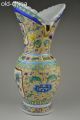 China Collectible Decorate Handwork Old Porcelain Painting Flower Lion Big Vase Vases photo 3