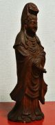 Fine Japanese Kannon Guan Kwan Yin Zen Ittobori One Wood Sculpture Statue Enku Statues photo 4
