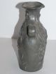 Ca 1900 French Art Nouveau Pewter Vase By Georges Charles Coudray Faces Signed Art Nouveau photo 2