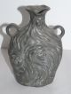 Ca 1900 French Art Nouveau Pewter Vase By Georges Charles Coudray Faces Signed Art Nouveau photo 3