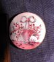 Antique Victorian Hand Painted Enamel Button Basket Of Flowers Buttons photo 1