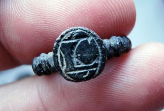 Ancient Medieval Bronze Ring Pirate Times 17th Century Society Of Jesus Mission photo