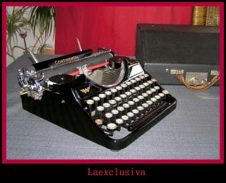 Fabulous Glossy Black Continental Typewriter Of 1931, .  84 Years Old, . photo