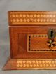 19thc Antique Arts & Crafts Era Marquetry Inlaid Wood Dresser Caddy Jewelry Box Boxes photo 2