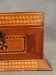 19thc Antique Arts & Crafts Era Marquetry Inlaid Wood Dresser Caddy Jewelry Box Boxes photo 3