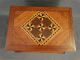 19thc Antique Arts & Crafts Era Marquetry Inlaid Wood Dresser Caddy Jewelry Box Boxes photo 4