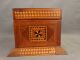 19thc Antique Arts & Crafts Era Marquetry Inlaid Wood Dresser Caddy Jewelry Box Boxes photo 8