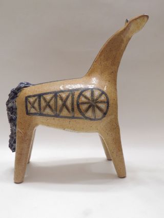 Mid Century Modern Alfaraz Ceramic Horse Spain Stamped Bitossi Era Picasso Style photo