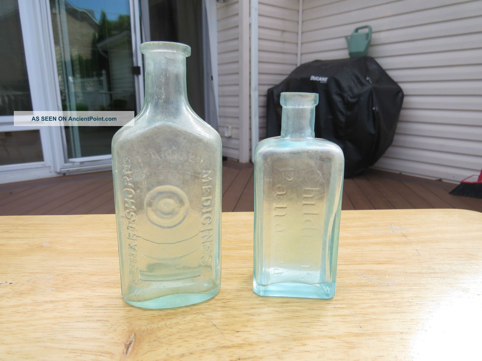 Two Antique/vintage Unusual Named Medicine Bottles Collectibles Bottles & Jars photo