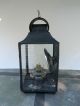 Antique Tin Lantern Mercury Glass Reflector F.  O.  Dewey & Son Amythest Font Primitives photo 6