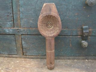 19th Century Hand Made Carved Wood Butter Press Great Primitive Country Find photo