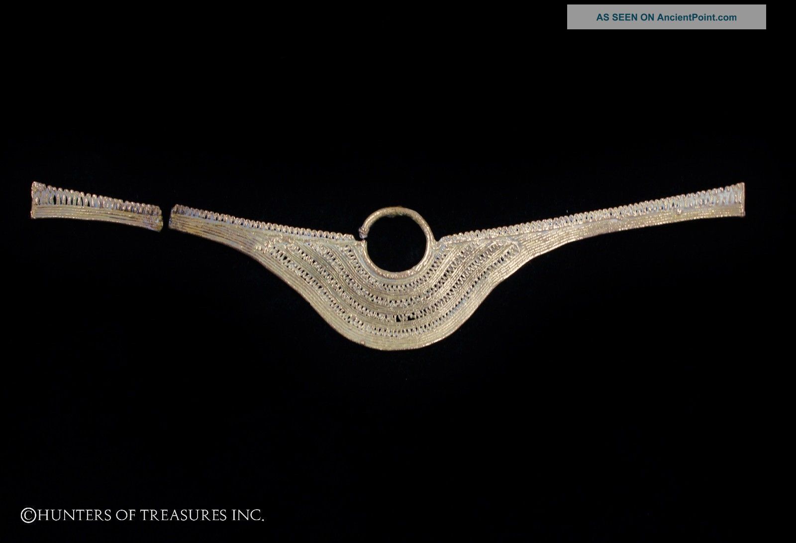 Fine Ancient Pre Columbian Sinu Tumbaga Gold Nose Ring Pendant Artifact The Americas photo