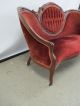 Antique 1930 - 40 ' S Camel Back Style Sofa Victorian Velvet Fabric Sofa Couch 1900-1950 photo 1