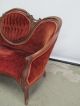 Antique 1930 - 40 ' S Camel Back Style Sofa Victorian Velvet Fabric Sofa Couch 1900-1950 photo 2