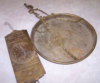 Early 1900 ' S Salter ' S Brass Spring Balance Scale No.  60 To Weigh 30lb W/ Tray photo