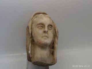 Ancient Roman Marble Carved Head Of A Woman Dating From 1st - 3rd Century photo
