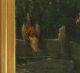 19thc Antique David De La Mar Dutch Genre Portrait Oil Painting Girl W/ Chickens Primitives photo 5