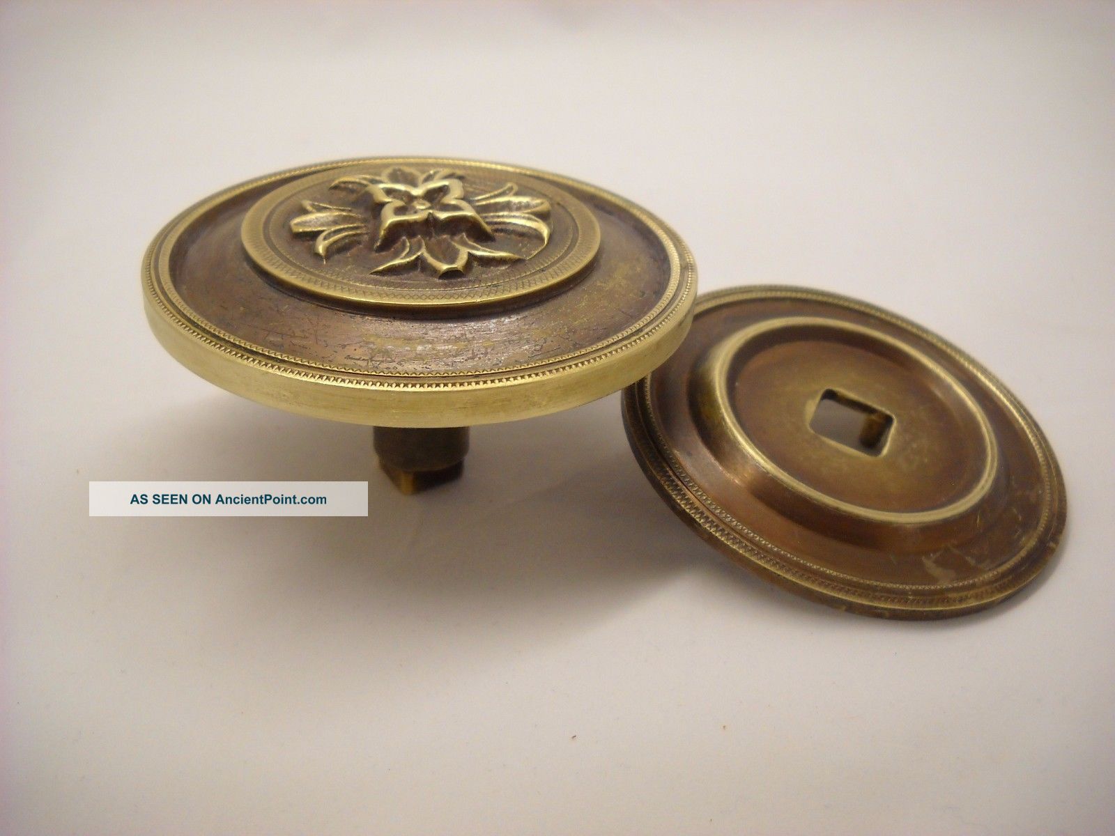 Vintage Greek Solid Brass Large Door Knob Handle