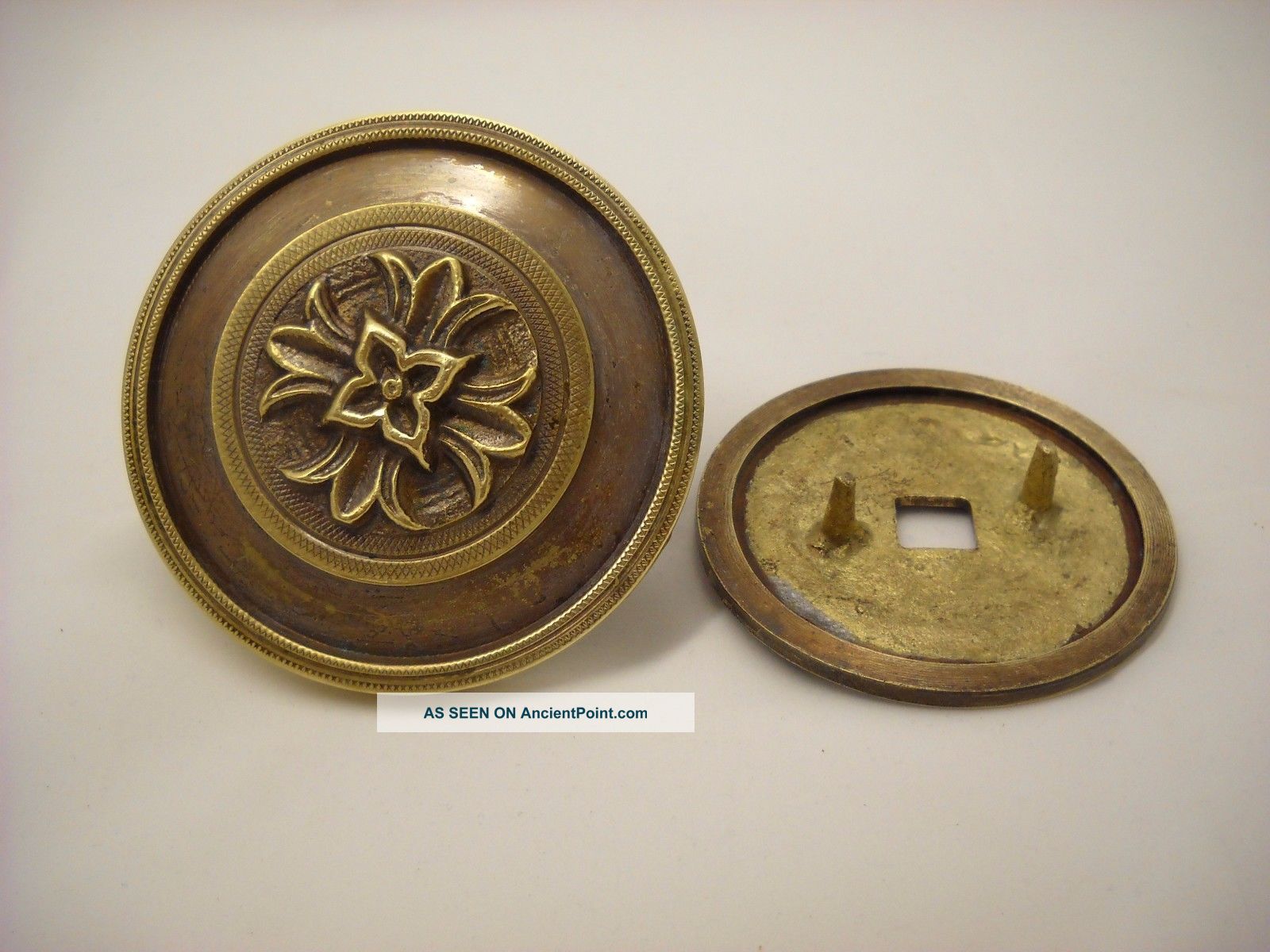 Vintage Greek Solid Brass Large Door Knob Handle