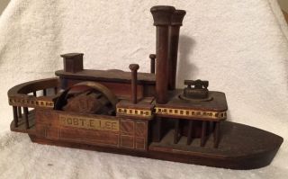 Vintage Wood Model Of The Robert E.  Lee Paddle Wheel Steam Boat photo