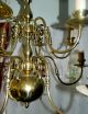 Vintage Antique Williamsburg Brass Double - Tiered 12 - Light Chandelier Chandeliers, Fixtures, Sconces photo 1