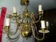 Vintage Antique Williamsburg Brass Double - Tiered 12 - Light Chandelier Chandeliers, Fixtures, Sconces photo 6