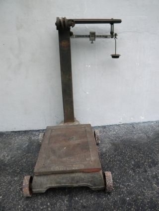 Early 1900 ' S Antique Fairbanks Portable Platform Scale With Weights 5027 photo