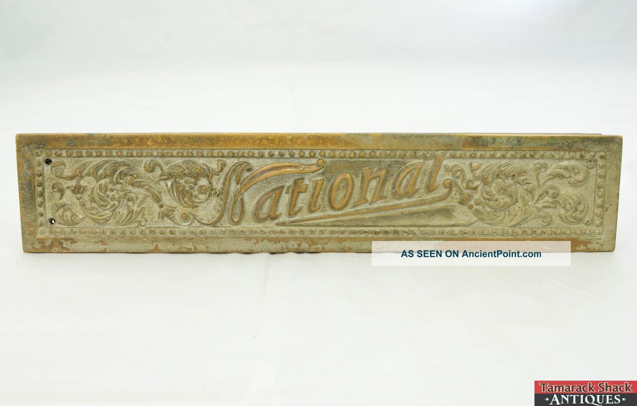 Antique National Cash Register Drawer Front Brass 15 