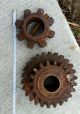 2 Vintage Industrial Machine Age Decor Steel Gears Steampunk Altered Art Other Mercantile Antiques photo 3