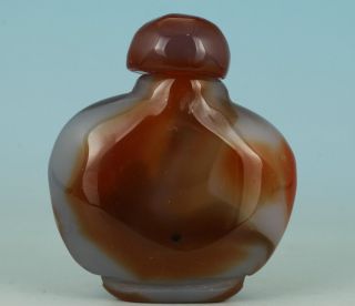 Chinese Old Hand Painting Jade Agate Snuff Bottle Collectable Ornament Gifts photo