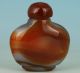 Chinese Old Hand Painting Jade Agate Snuff Bottle Collectable Ornament Gifts Snuff Bottles photo 2