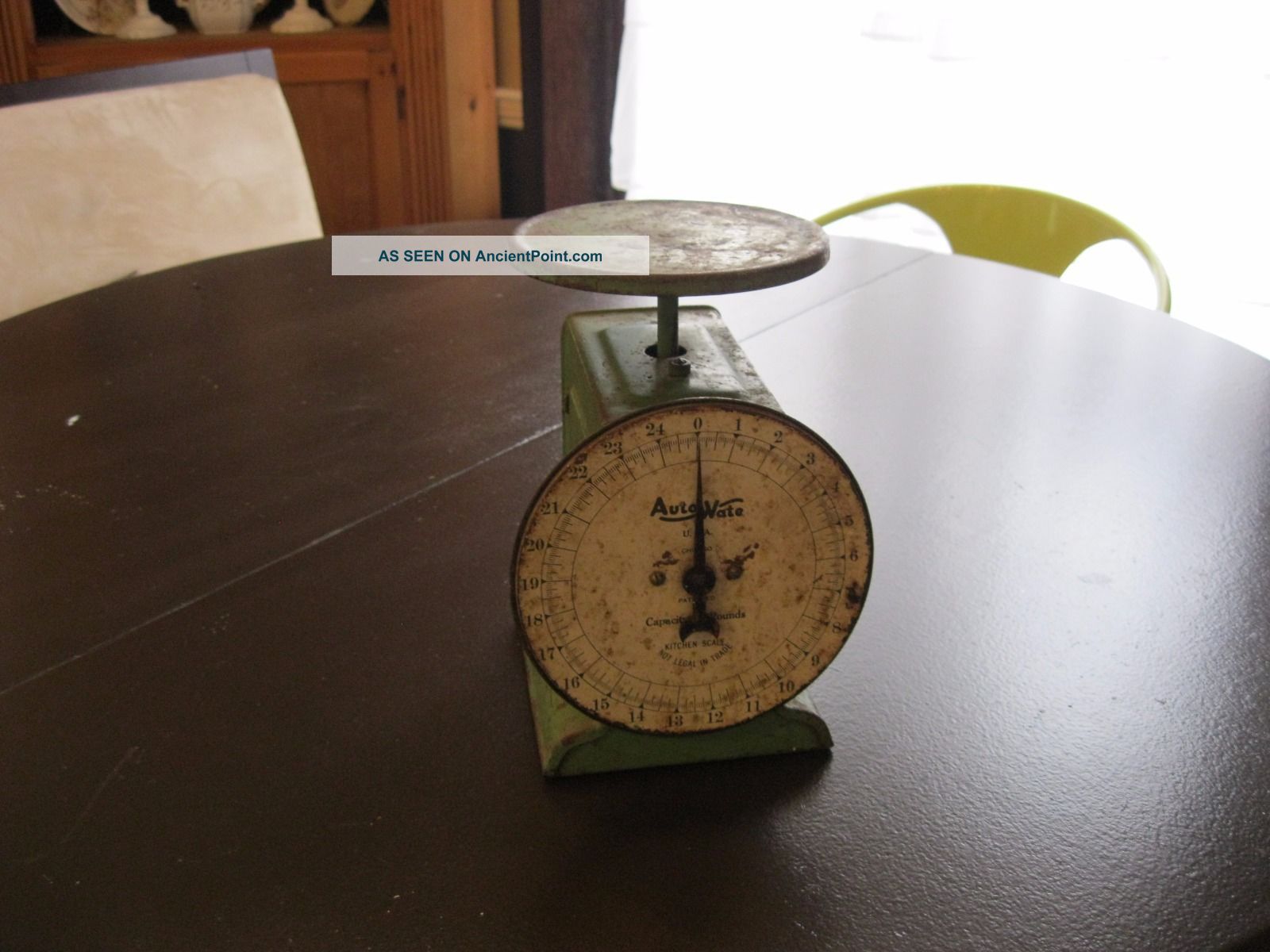 Vintage Green Chicago Made Kitchen Scale Scales photo