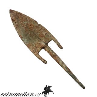 Cyprus Found Intact Ancient Greek Long Shot Bronze Arrowhead 500 Bc photo