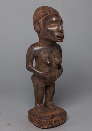 Yombe Female Figure,  D.  R.  Congo,  African Tribal Sculpture photo