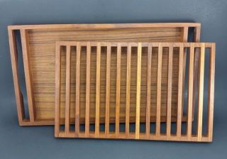 Vintage Mid Century Danish Modern Teak Wood Serving Tray Selandia Cutting Board photo