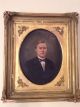 Antique Old 19th Century Portrait Painting Striking Young Man Frame Tlc Victorian photo 7