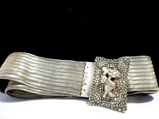 Real Antique Ottoman Empire Turkish Silver Belt With Tughra Sultan Mark 1880 ' S photo
