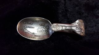 Antique Manchester Mfg Co Baby Feeding Spoon Figural Stork Bent/ Loop/curved photo
