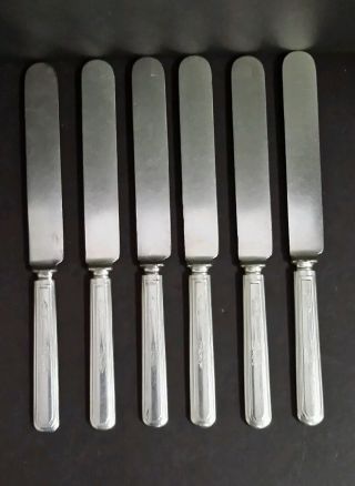 6 X Vintage Wm Rogers & Son Aa Silverplated Dinner Knives Mayfair Pattern photo