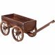 Wooden Wagon Planter Natuural Fir Conststruction Burnt Wood Finish Primitives photo 1