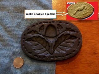 Antique 19th Primitive Cast Iron Cookie - Biscuit Mold Or Press Acorn photo
