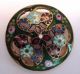 Antique Champleve Enamel On Pierced Brass Gullioche Flower Buttons photo 2