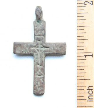 Ancient Old Bronze Golgotha Tsata Cross (sep16) photo
