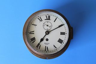 Smiths Empire Brass Bulkhead Clock Marine Maritime Nautical Britain England Rare photo