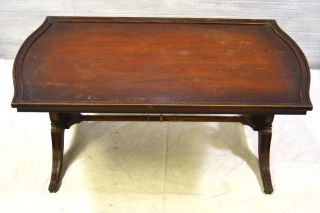 Antique Imperial Grand Rapids Furniture Mahogany Lyre Harp Coffee Table 1940 - 50s photo