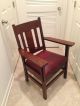 Antique Arts & Crafts Oak Mission Style Chair Early 1900 ' S 1900-1950 photo 1